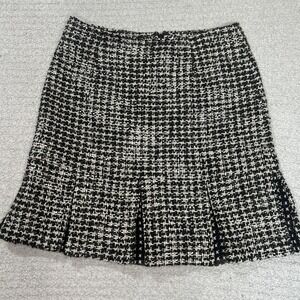 Harold's Skirt Tweed Houndstooth Black White 6 Vintage Dark Academia Office Chic